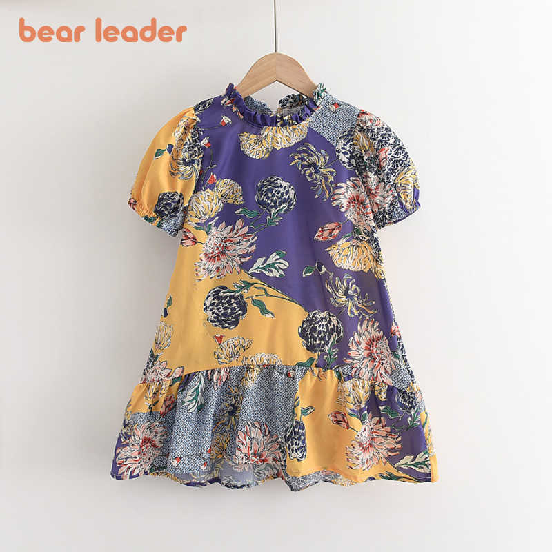 

Bear Leader Girls Summer Party Fancy Costumes Fashion Kids Girl Floral Princess Clothes Children Casual Ruffles Vestidos 3-7Y 210708, Az2531multi