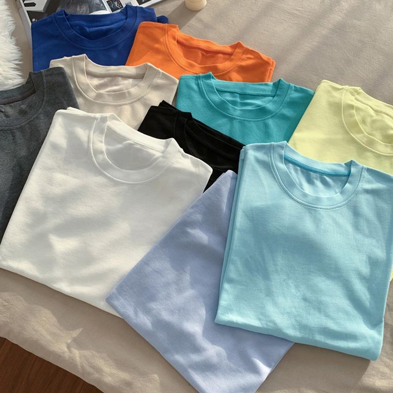

Men's T-Shirts High Quality Summer 100% Cotton Basic T Shirt Men Causal O-Neck Short Sleeve Tops Tees, White;black