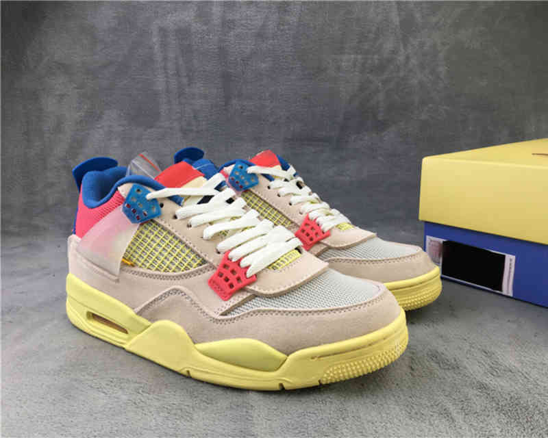 

$57 4s Basketball Shoes Union Jumpman 4 Guava Ice LT Fusion red Mens women sports sneakers Size 13, #1 without box