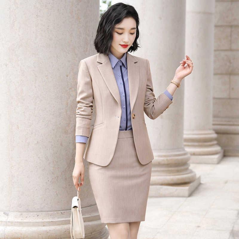

Formal wear women' suits business autumn fashion Korean temperament overalls suit 210527, Black jacket