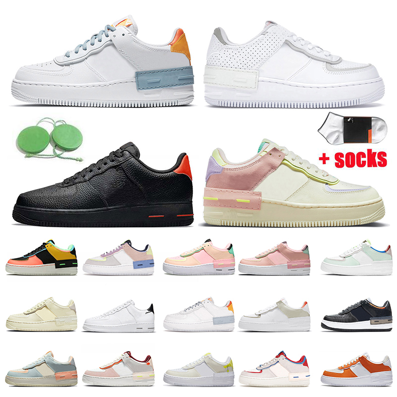 

2021 Fashion Nik AirForces Dunk One Running Shoes Air Force 1 Shadow Low Photon Dust Solar Flare Atomic Pink Trainers Arctic Punch Black Orange Cashmere Sneakers, #27 shadow triple white 36-45
