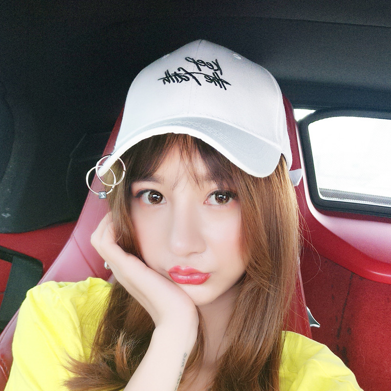 

Korean Style Personality Bracelet Hip Hop Peaked Cap Men and Women Students Fashion All-Match Baseball Summer Sun Protection Hat Fas, Mb61 two circles-black