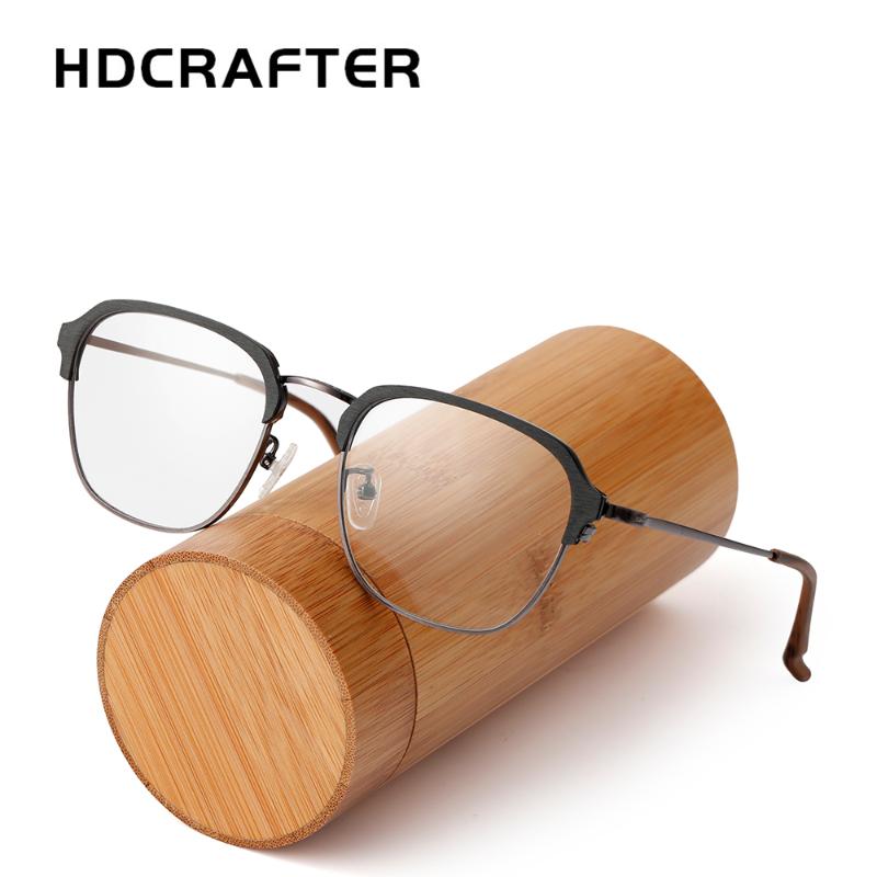 

Fashion Sunglasses Frames HDCRAFTER Ultralight Glasses Frame Wood Metal Women Man Prescription Eyeglasses Korean Myopia Optical Screwless Ey