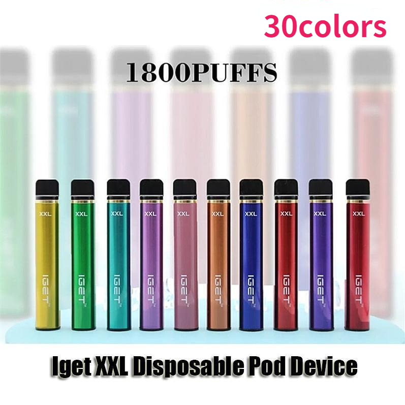 

Original Iget XXL Disposable electronic cigarette Device Kit 1800 Puffs 950mAh Battery 7ml Prefilled Cartridge Vape Pen Authentic VS Bar Plus Flex