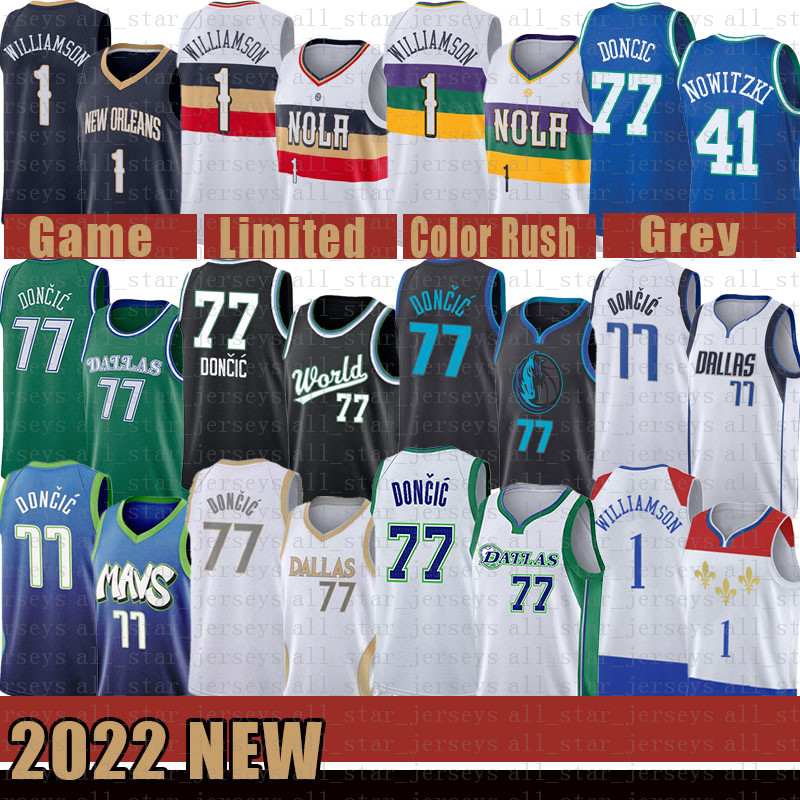 

Luka Basketball Jerseys 77 Doncic Dalla Maverick New Mens Orleans White Pelican Zion 1 Williamson Dirk 41 Nowitzki Vogue, Jersey