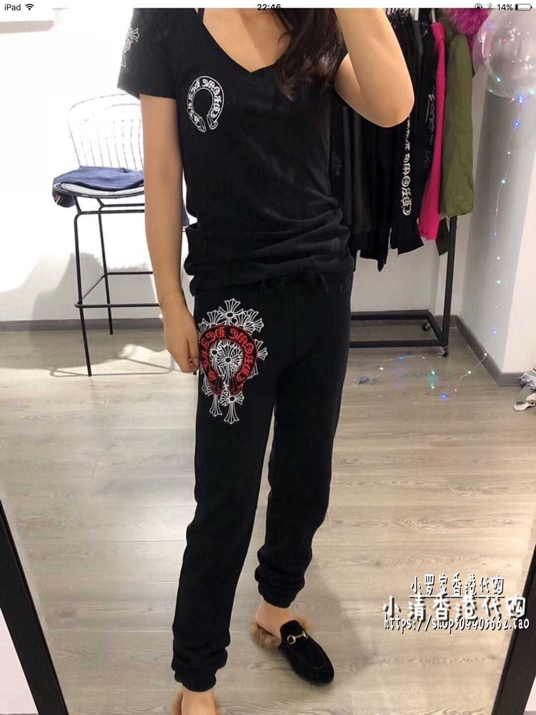 

croxingwei pants 2021 new men' and women' ch casual horseshoe printed sports, Black