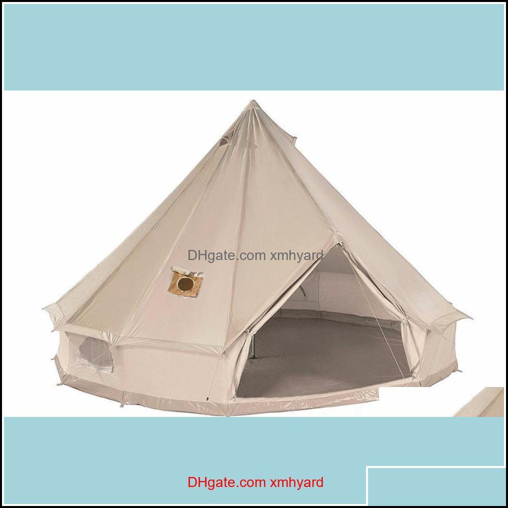

Tents Outdoors Shelters Cam Hiking Sports & Outdoorshigh Quality Waterproof Mildew-Proof Canvas Bell Tent Two Stove Jackets (Top And Wall) A