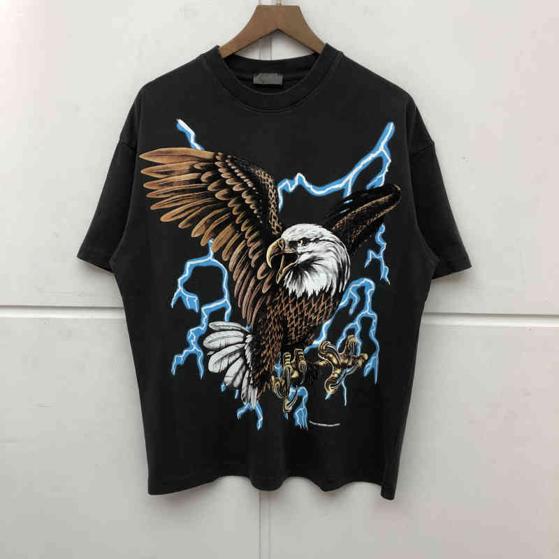 

T-shirt 2021SS Men Women Quality Vintage Tee Tops Short Sleeve, White;black