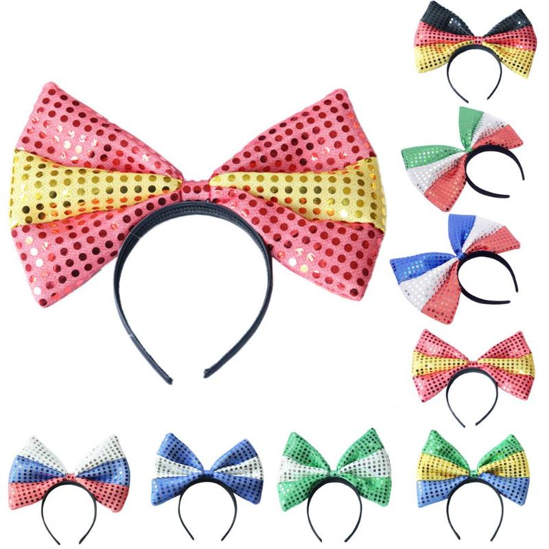 

Hair Clips & Barrettes Big Bowknot Sequins Flag Hairband Headdress Hairpin Hoop For Girl Party Wedding, Golden;silver