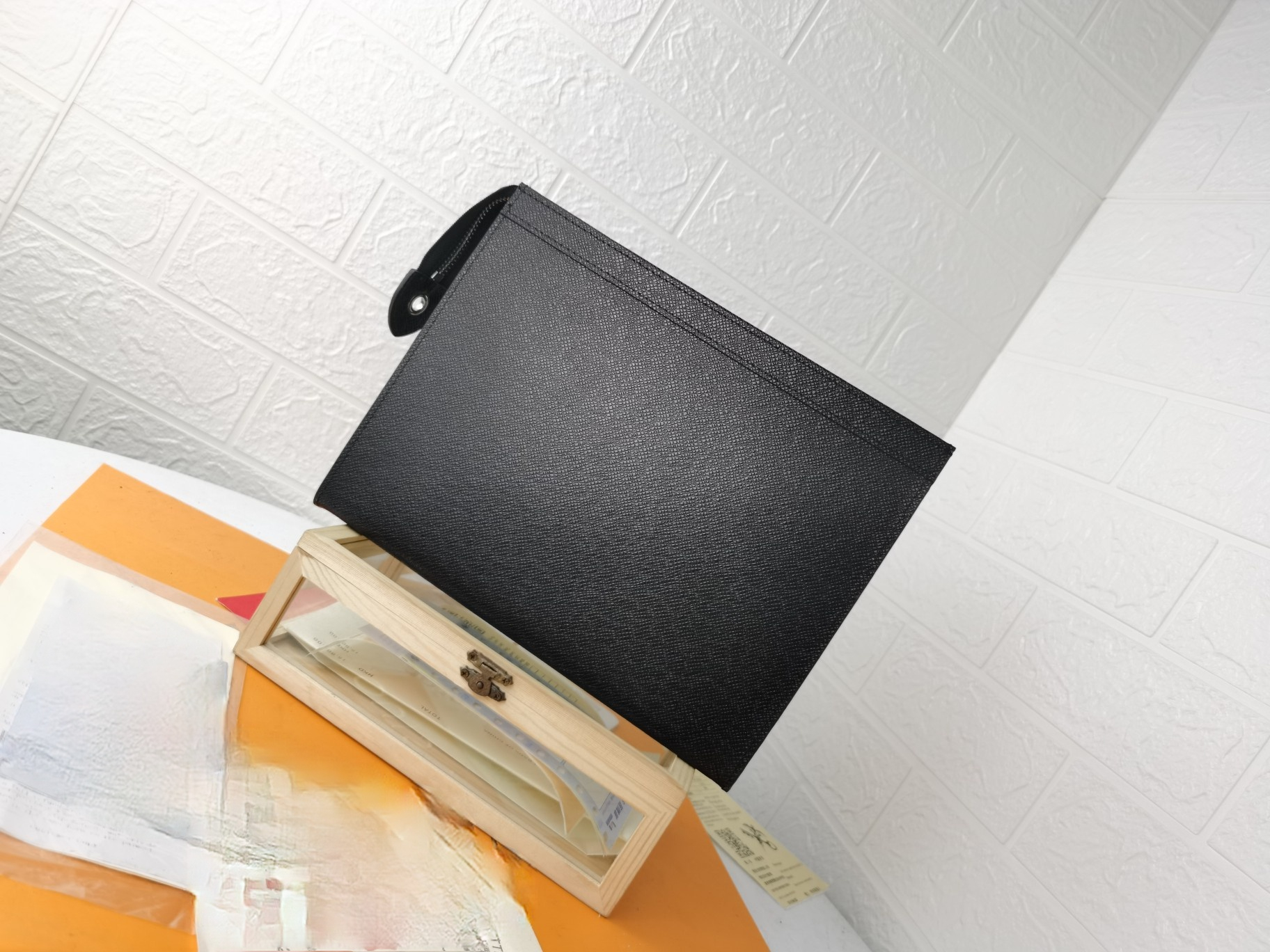 

Men's Wallet Large Capacity Bags Zipper Closure 1 Internal Patch Bag 6 Card Slots Big Handbag, Package