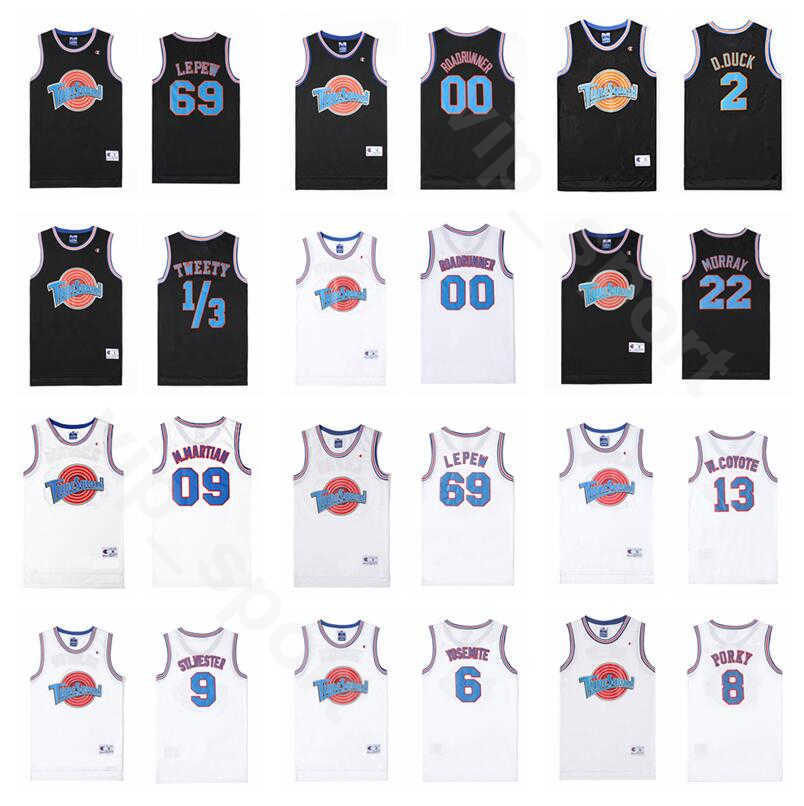 

Tune Squad Looney Tunes Space Jam 00 Roadrunner Jersey Basketball 9 Sylvester 13 Wile Coyote 69 Pepe Le Pew Yosemite Porky Pig Martian, 69 white