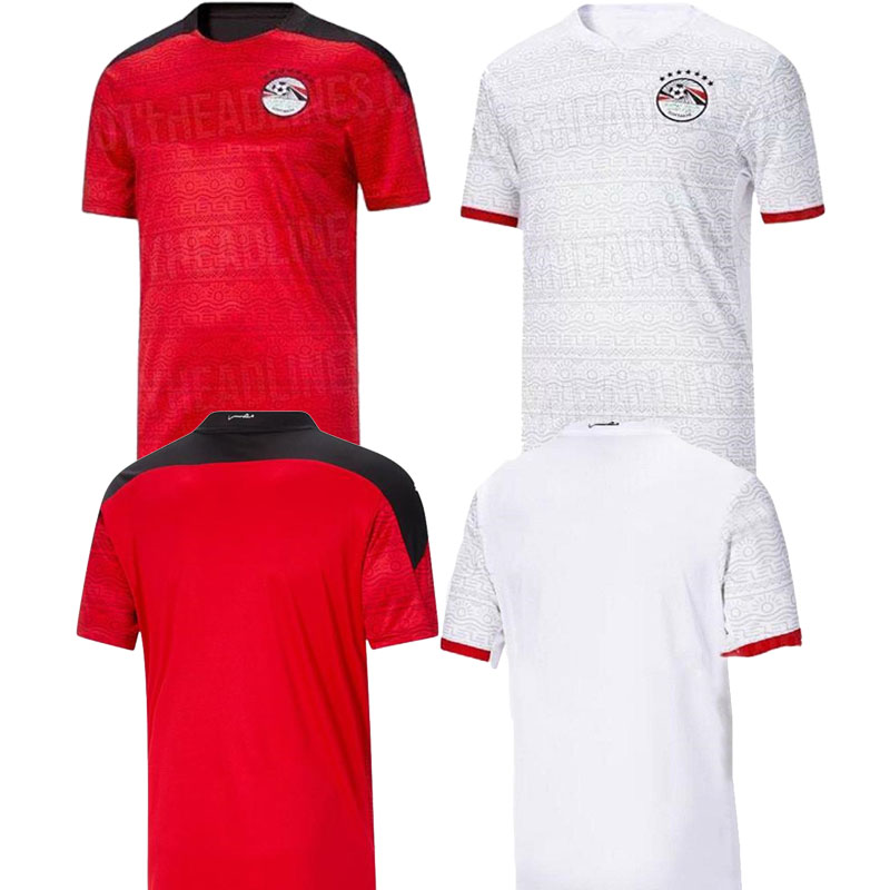 

2021 Egypt NATION soccer jersey M. SALAH Home Red away white 20 21 KAHRABA A. HEGAZI RAMADAN M.ELNENY uniforms jerseys men footbal shirts, Away+patch