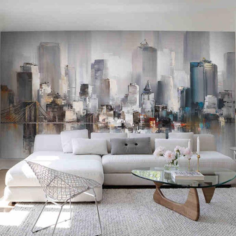 

Wallpapers Diantu Custom 3D Wall Mural Retro Abstract Oil Painting TV Background Wallpaper York City Landscape Bedroom Sofa Film