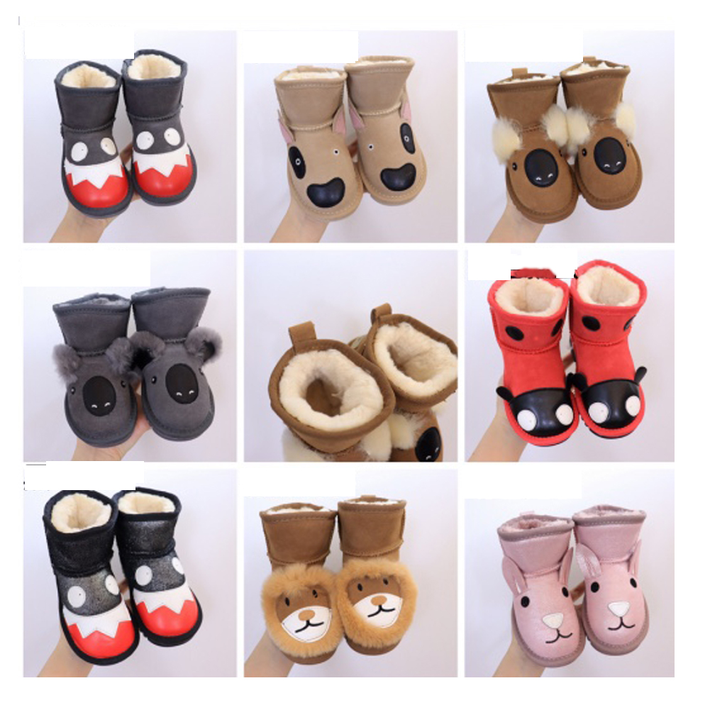 

8 colors Kids Boots shoes high quality Australia infant toddlers animals world Snow Boot Winter keep warm Girls boys waterproof Footwear