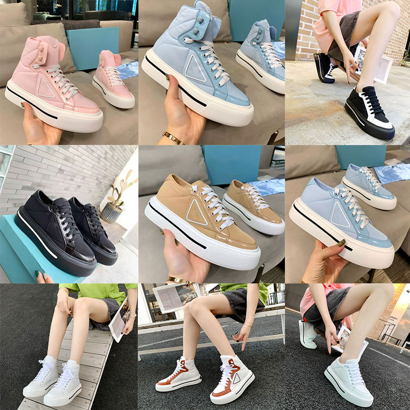 

High low top women's wheel caseta flats designer sneakers lerren trainer fabric luxury low top casual shoes canvas stitching with box, Black