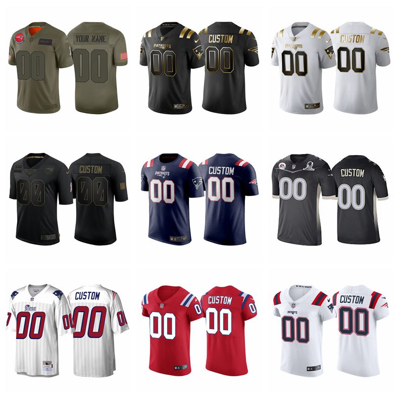 

NIKE NFL jersey 2021 New England Patriots Football Jerseys #00 Custom Name And Number Mens Women Youth Size S-4XL, As photo