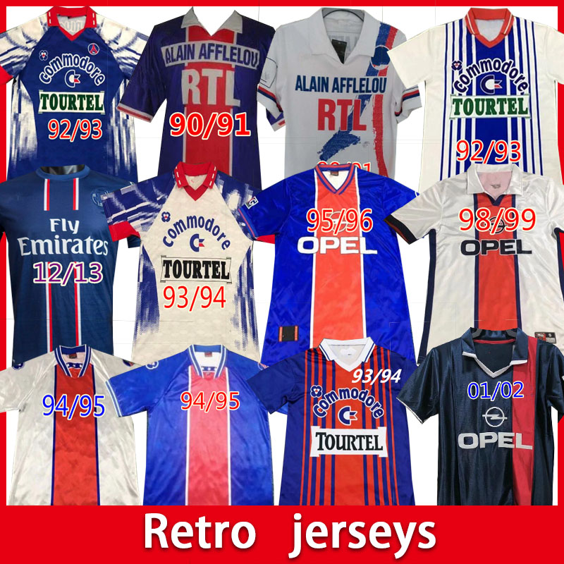 

paris Retro jerseys 1990 91 92 93 94 95 96 98 99 ANELKA OKOCHA WEAH soccer Jersey 2001 2002 2003 classic Football shirt, Black;yellow