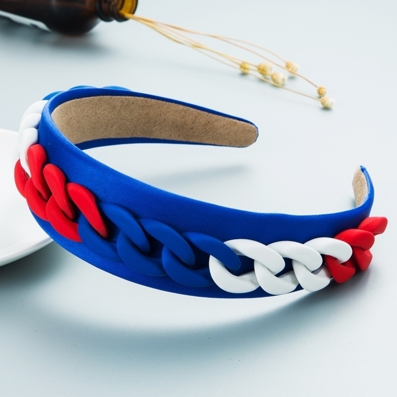 

fashion Heming personality headband ins wide edge color chain decoration macarone Headband