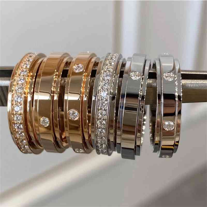 

925 Silver Lucky V gold star lovers smart diamond ring Z2IG