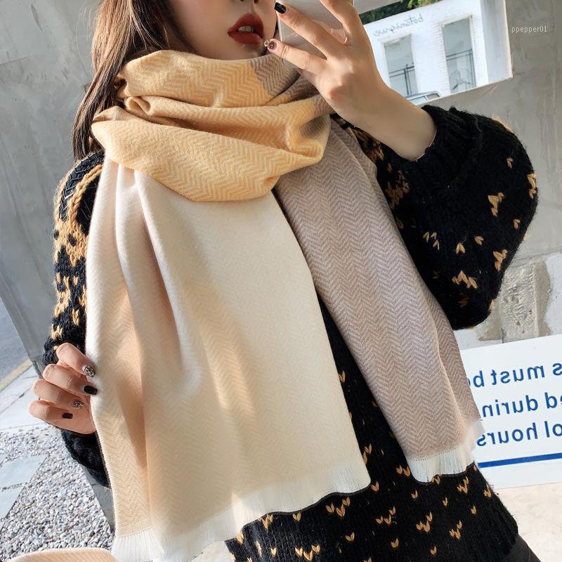

Scarves Scarf Female Winter Versatile Plaid Warm Shawl Szalik Damski Sjaal Zimowy For Women