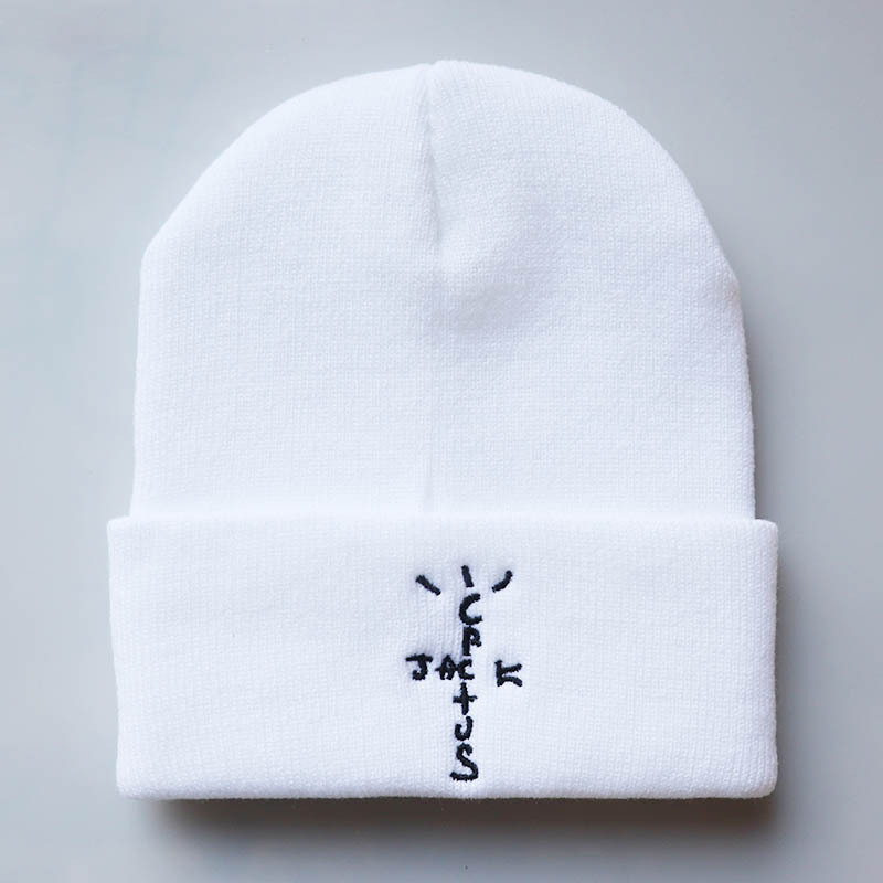 

2022 Beanie for Men and Women Cactus Jack Skull Caps Embroidery Cap Couple Travis Scott Letters Cotton Hat, White