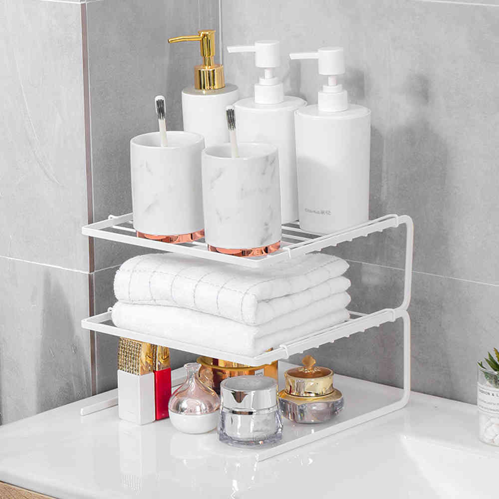 Storage Rack Stainless Steel Kitchen Seasoning Rack Bottles Shelves Cabinet Organizer Shelf Bathroom Toiletries Towel Holder-image-689858777