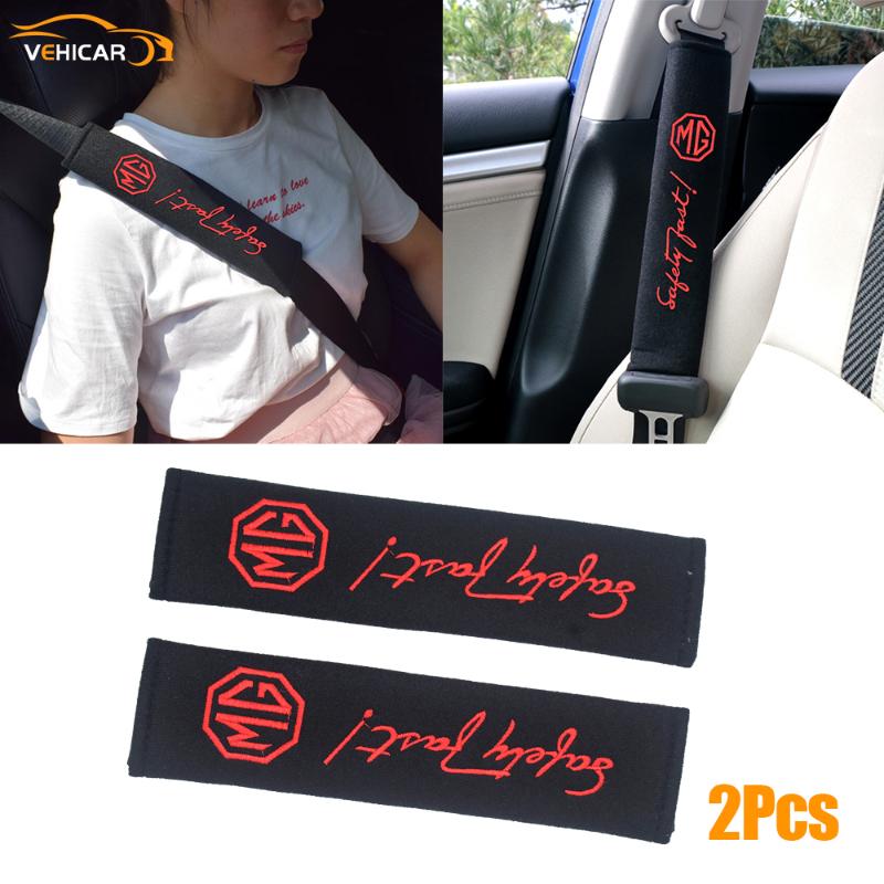 

Safety Belts & Accessories VEHICAR 2Pcs Seat Belt Covers MG Logo Knitting Car Cover Shoulder Pad Pads For Driver Protector