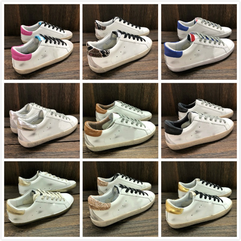 

Italy Golden Women Casual shoes luxury SuperStar Sneakers Sequin Brand Classic White Do-old Dirty Designer Shoe gold sparkle foxing, Star16