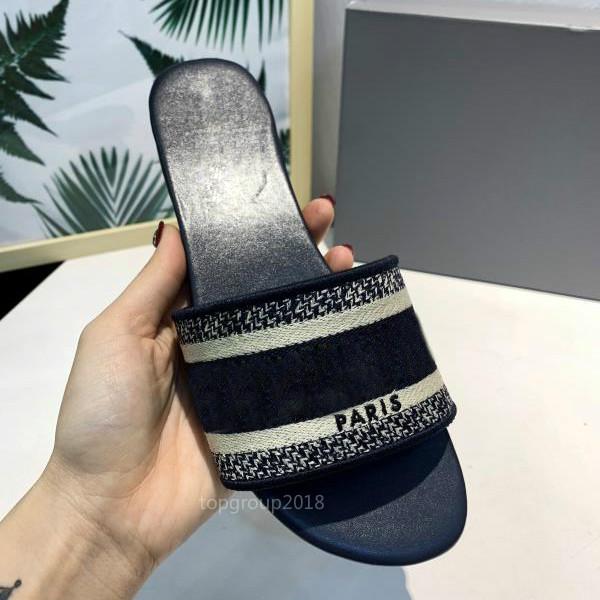 

Paris Womens Slippers Scuffs Summer Sandals Beach Slide Slippers Girls Flip Flops Loafers Beautiful Embroidered Slippers New Hot Topshop999, Blue