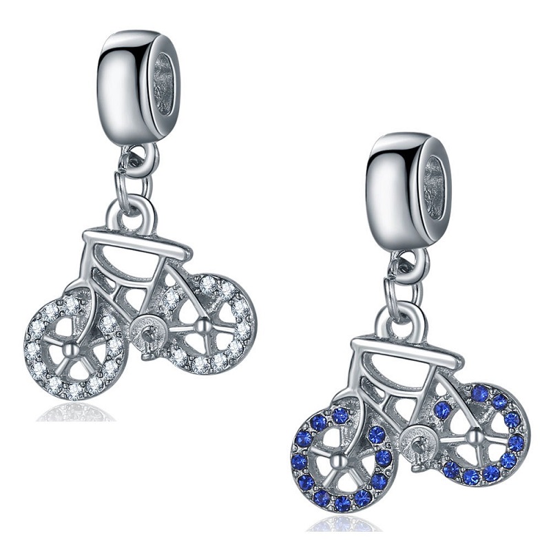 

Fits Pandora Bracelets 20pcs Mini Bicycle Crystal Dangle Charms Fits pandora Charms Bracelet Crystal Beads For Jewelry Making 925 Sterling Silver Charms