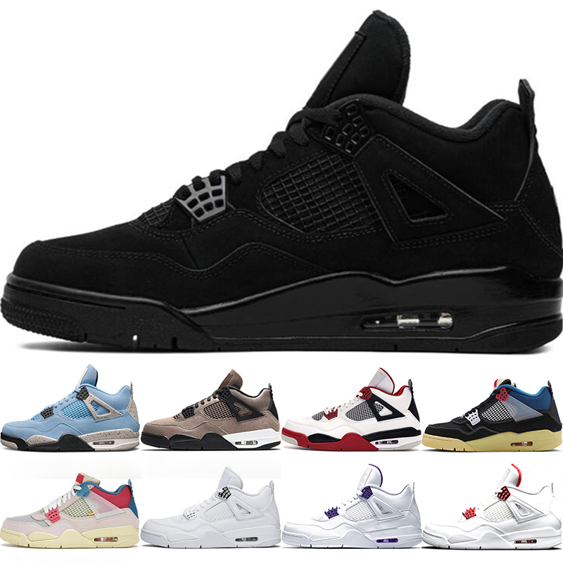 

4s Men Basketball Shoes 4 White Oreo University Blue Fire Red Starfish Guava Ice Black Cat Chaussures Mens Trainers Sports Sneaker Size 7-13, #19 neon