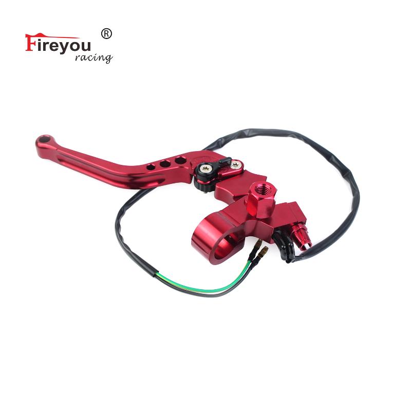 

Motorcycle Brakes 22mm Perch Clutch Lever Left Line Cable CNC Red Black Scooter For Benelli Piaggio Aprilia NIU Kymco