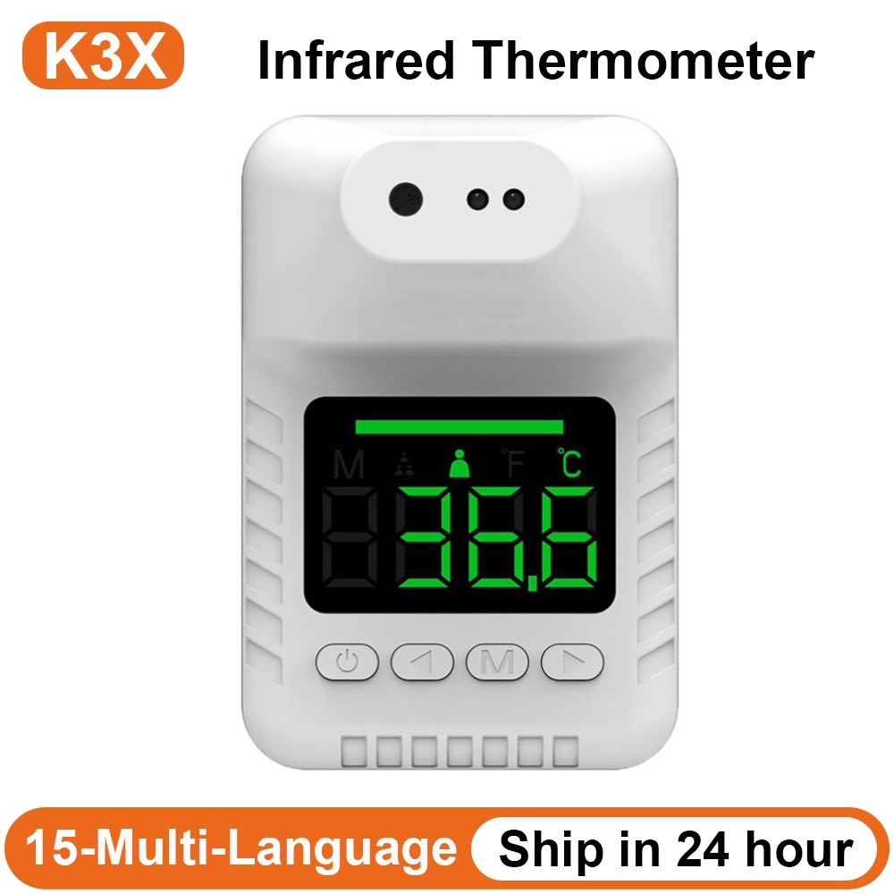

K3X Infrared Thermometer Automatic Temperature Sensor Wall-mounted Digital LCD Display Non-contact Handsfree For Office School