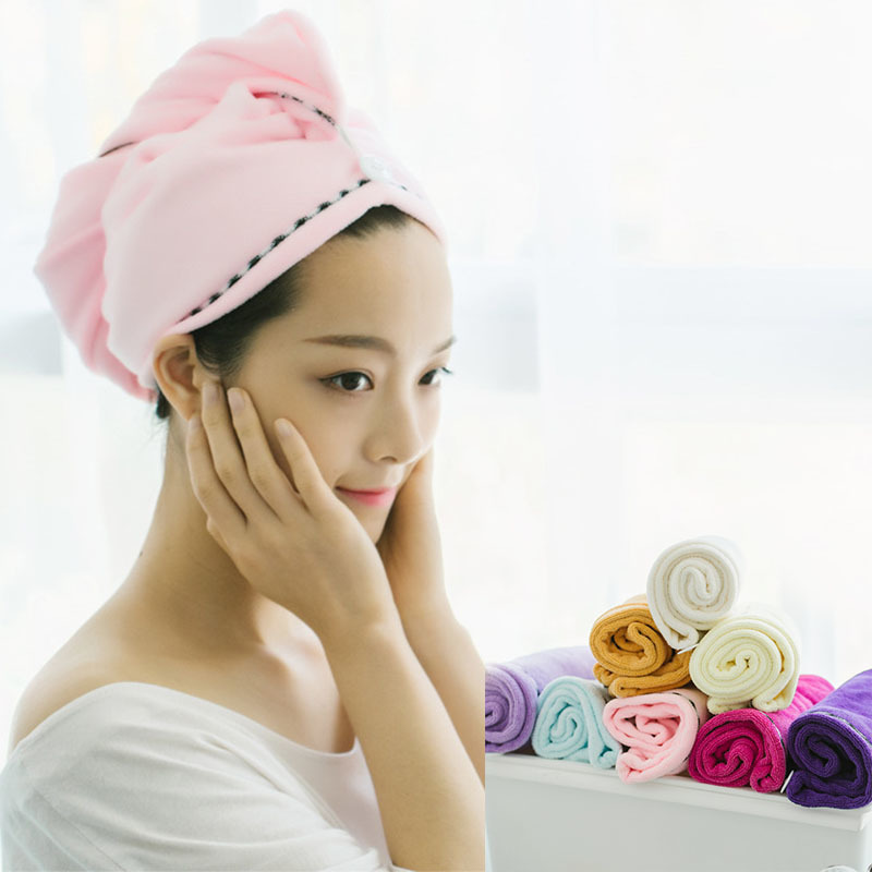 1pcs Bowknot Womens Cap Dry Hair Hat Princess Hats Bath Accessories Microfiber Head Wrap Hats Drying Towel-image-690937602