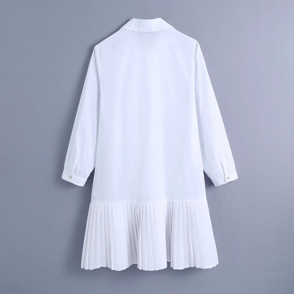 

Casual Dresses ed in long girly party sexy summer solid sleeve full line casual turn collar loose, White