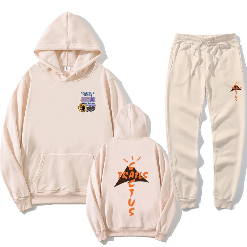 

Men's Tracksuits Jack Cactus Fashion Oversized Hoodie Sweater + Pants 2-piece Set Casual Jogging Sportswear, White0