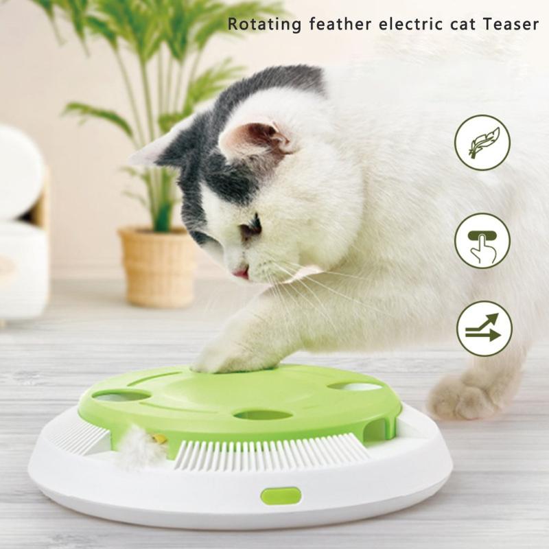 

Cat Toys Electric Funny Toy Feather Intelligent Kitten Ball Automatic Moving Feathers Pet Cats Supplies