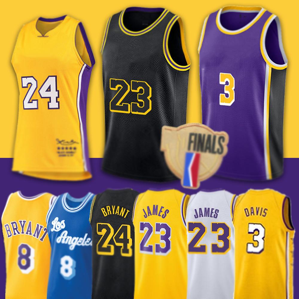 

23 James Mens Los Angeles Lakers jersey LeBron Bryant Davis City Kb Men kids Basketball Jersey, Black;red