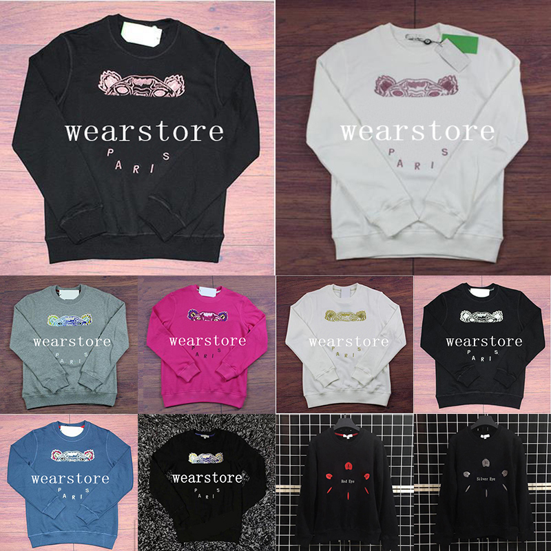 

2021 Mens Hoodies Sweatshirt Men Tiger Head Embroidered Womens Autumn Winter Designer Hoodies Casual Streetwear Man s Clothing, Black