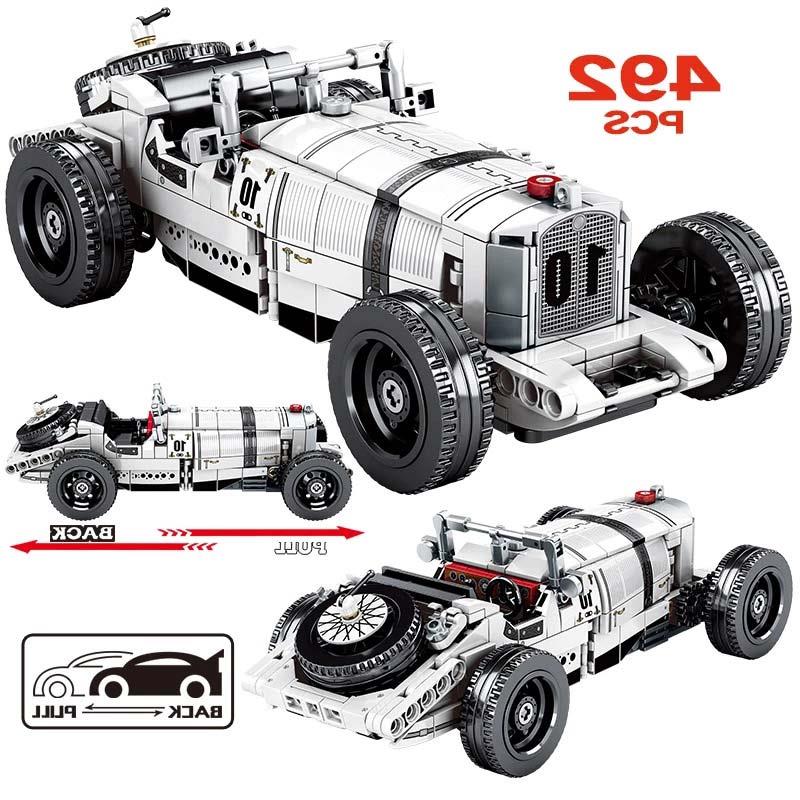 

Children Toys DIY Technic Roadster Building Blocks Pull Back Car Champion Car Toys Creator Bricks Kids Gift Inuuu