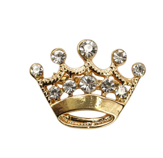 

2021 Pretty Crystals Small Crown Brooch Fashion Wedding Cake Brooches Pins Hot Selling Wholesale Little Crown Girls' Collar Pins