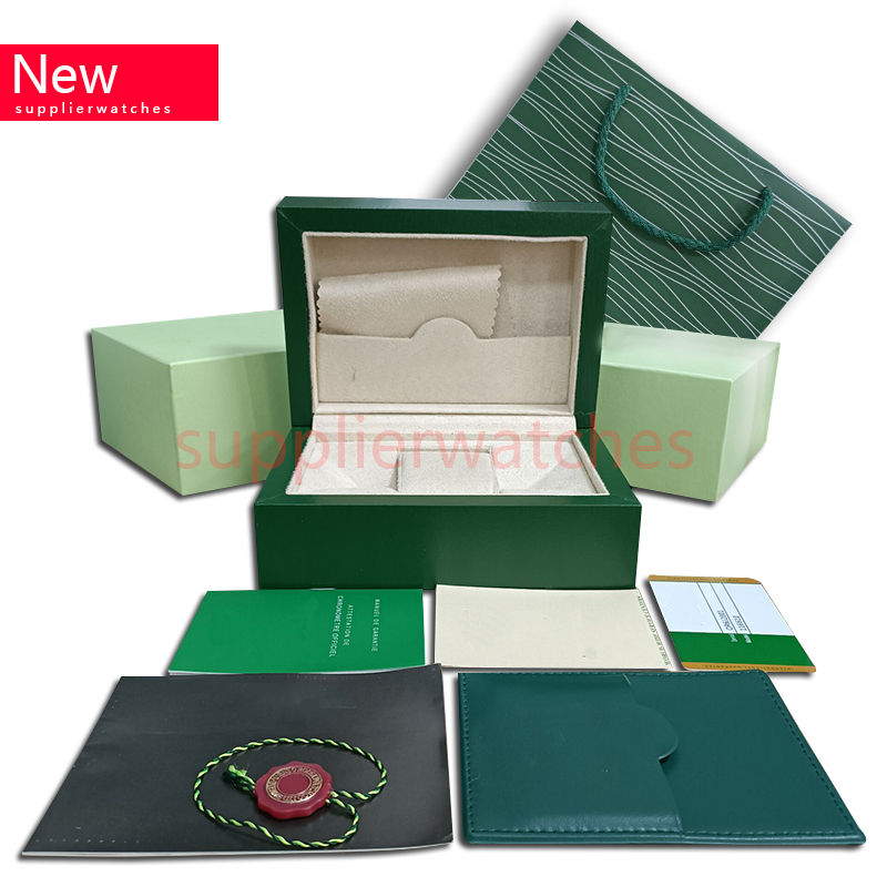 

Luxury New Green R boxes O Mens For Original L Inner E Outer X Woman's Watches Boxes Men Wristwatch Gift 126600 126610 126660 116600 326235 326238 Watch Box