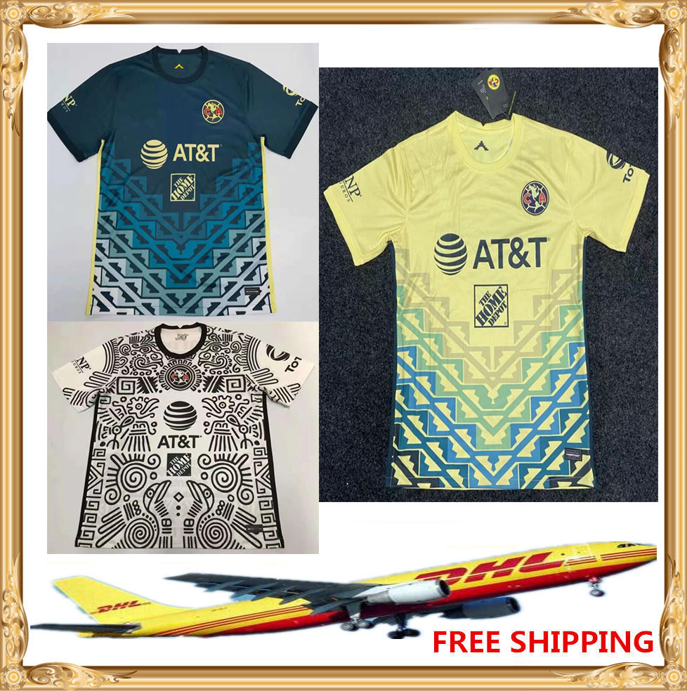 

DHL Free 21 22 Club America soccer Jerseys home away 2021 2022 LIGA MX Club America soccer Jerseys Size can be mixed batch, Black;yellow