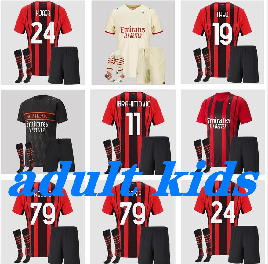 

IBRAHIMOVIC AC Milan soccer jerseys adult kids kit 21-22 PAQUETA ROMAGNOLI PIATEK football shirts Camisa 2021 2022, Green
