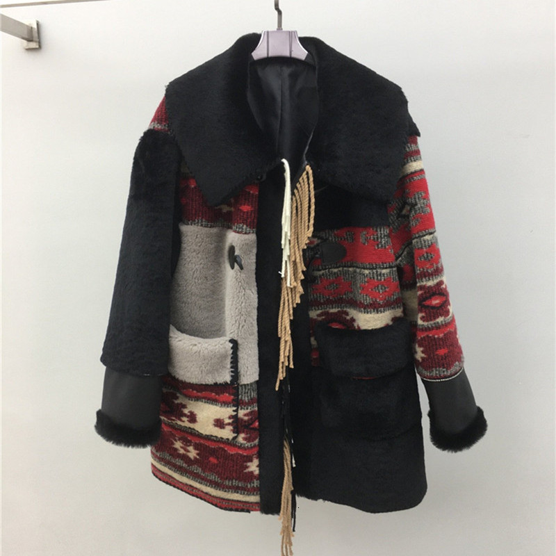 

Women's Trench Coats 2021 Double-faced Fur Coat Winter Jacket Women Real Merino Sheep Genuine Leather Warm Streetwear Outerwear I9, Red