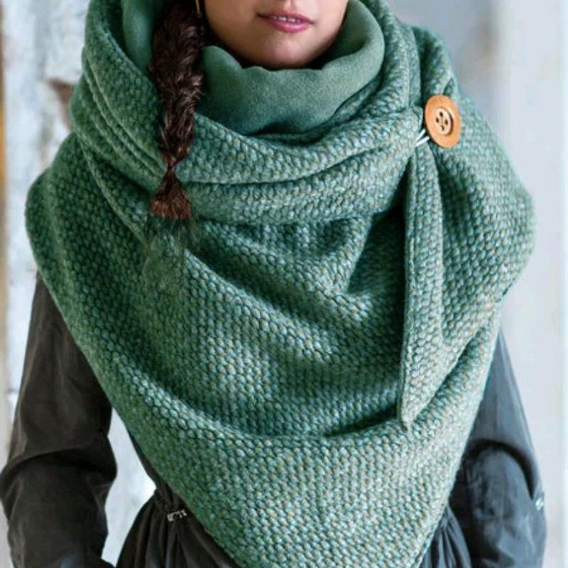 

Scarves Fashion WinterWomen Scarf Soild Dot Printing Button Soft Wrap Casual Warm Shawls WomenThickened Shawl Printed