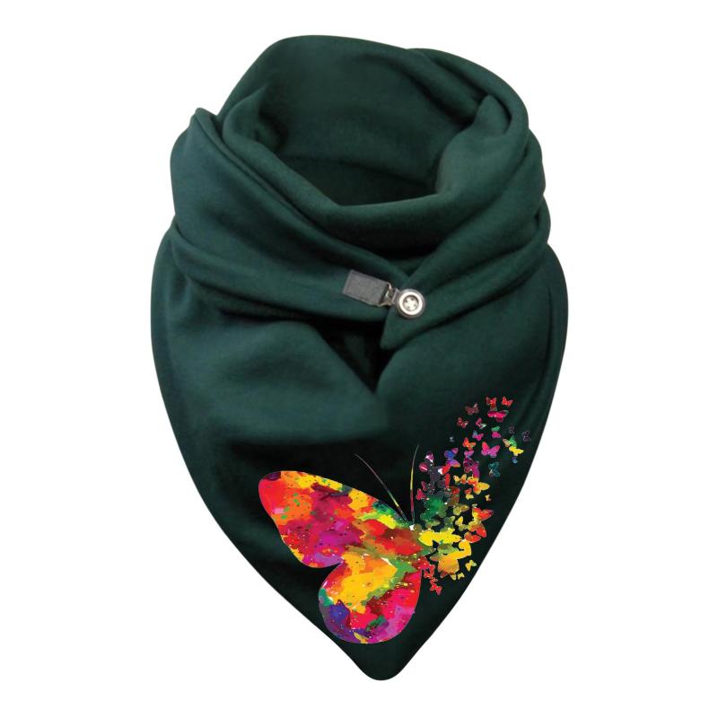 

Scarves Fashion Men Women Foulards Button Soft Casual Warm Outdoor Adult Thickening Flexible Butterfly Print Unisex Shawls Wrap