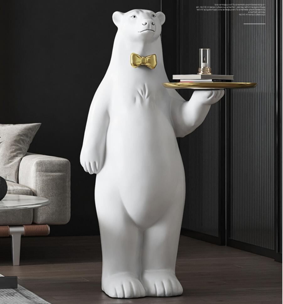 Polar bear large floor Decorative Objects living room porch LTV cabinet tray home decoration housewarming gift-image-751461732