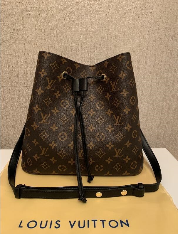 

solds luxurys designers bags NEONOE Bucket Handbags flower Purses Women Tote Brand Letter Genuine Leather Shoulder Bags LV LOUIS&#13