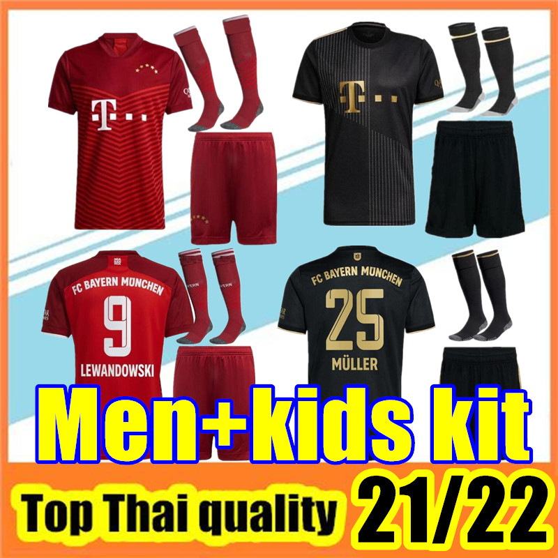 

20 21 men soccer jersey LEWANDOWSKI HERNANDEZ NIANZOU MULLER football shirt 2021 Kids set Uniforms kit, Away shirt